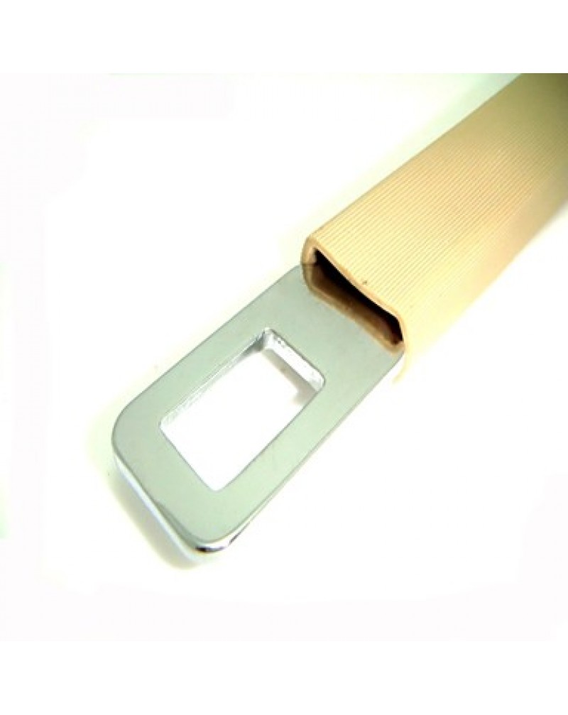 Rigid Car Seat Belt Seatbelts Extender Longer Buckle Safety Extension 25cm-Beige