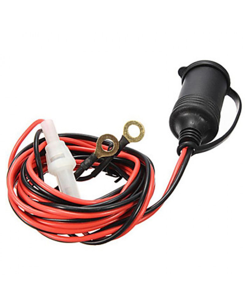 12V Car Motorcycle Boat Waterproof Female Cigarette Lighter Socket Power Plug with 180cm/70.85& ; Fuse Connector Wire