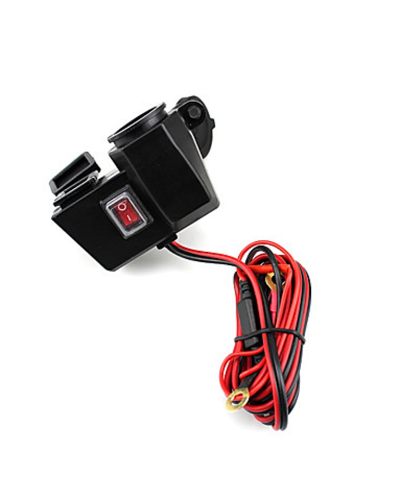 12V USB Cigarette Lighter Waterproof Power Port Outlet Socket Kit For Motorcycle