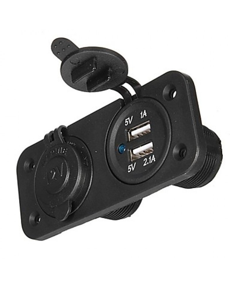 Car Charger Socket 12V Usb Adapter For Motorcycle &Auto 