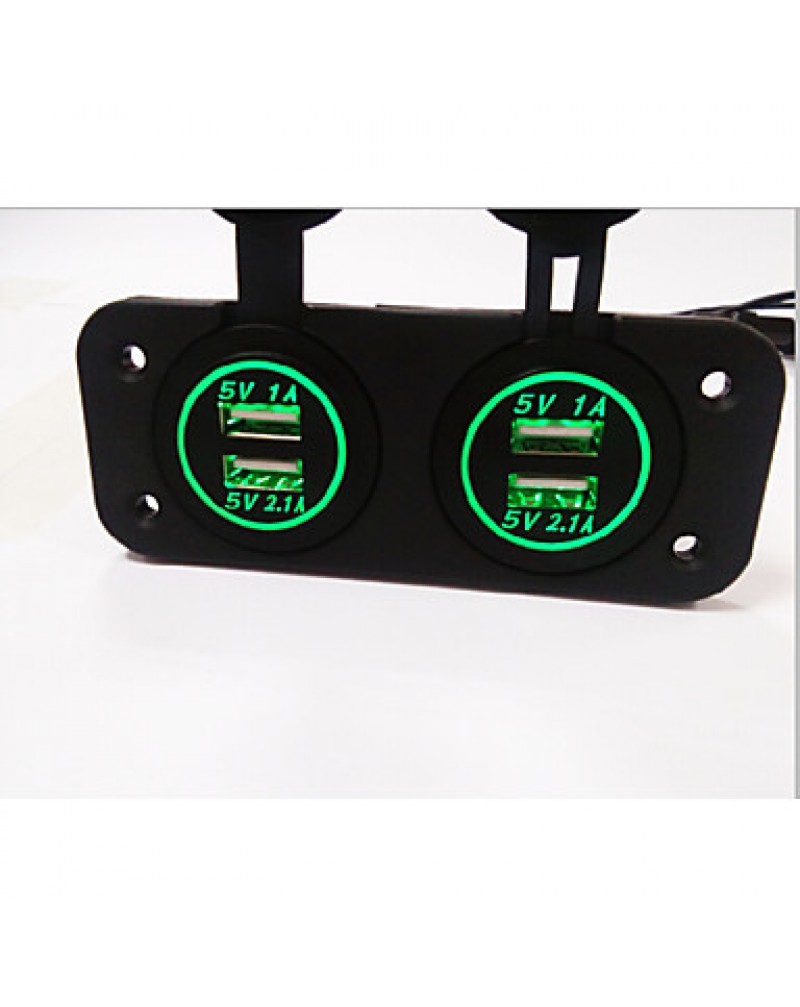 Dual USB Car Charger. New,.With Waterproof Function