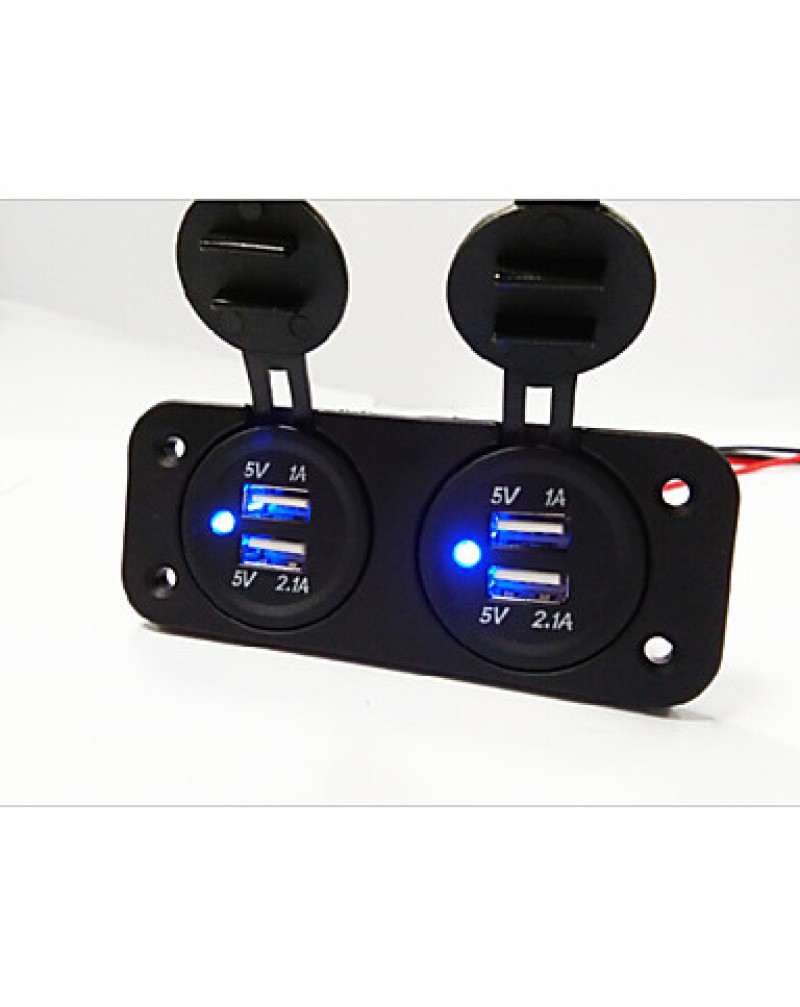2 Hole Panel Dual USB Car Charger Socket