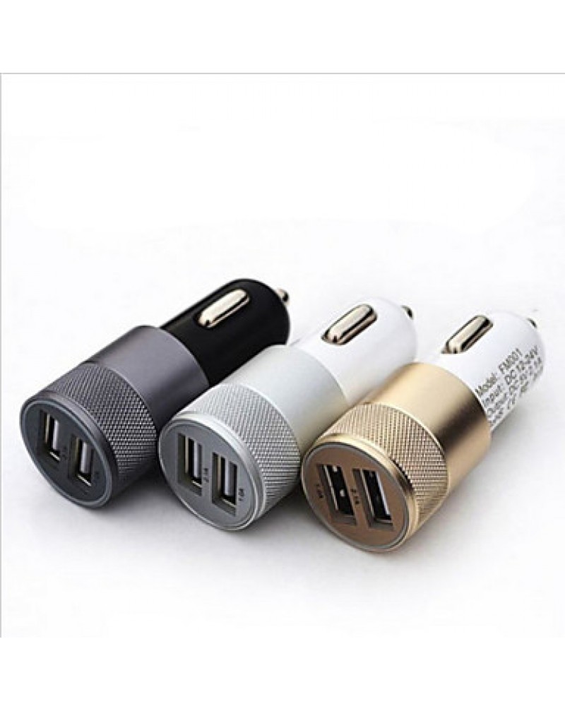 2.1A 1.0A Aluminum 2 USB Ports Universal USB Car Charger For Phone 5 6 6 Plus For2 3 4 5 For