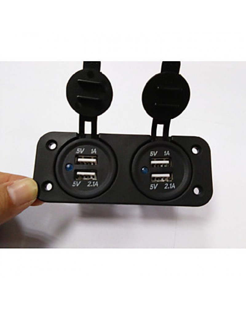 2 Hole Panel Dual USB Car Charger Socket