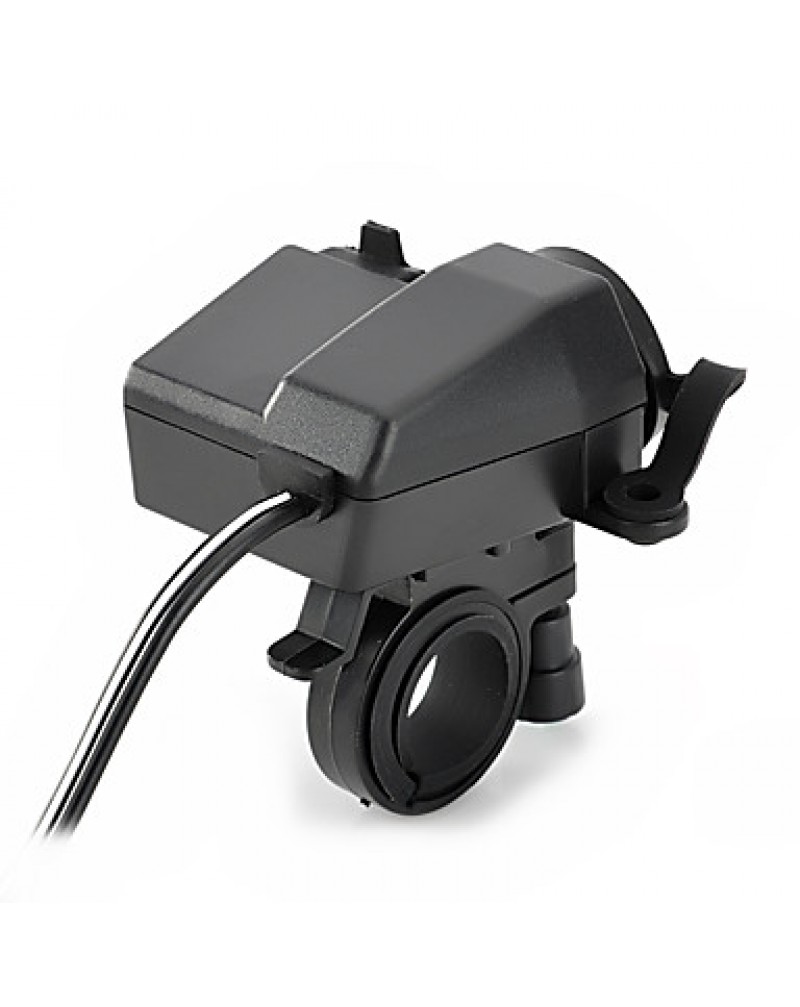 Motorcycle Waterproof Power Adapter Lighter Socket - Black