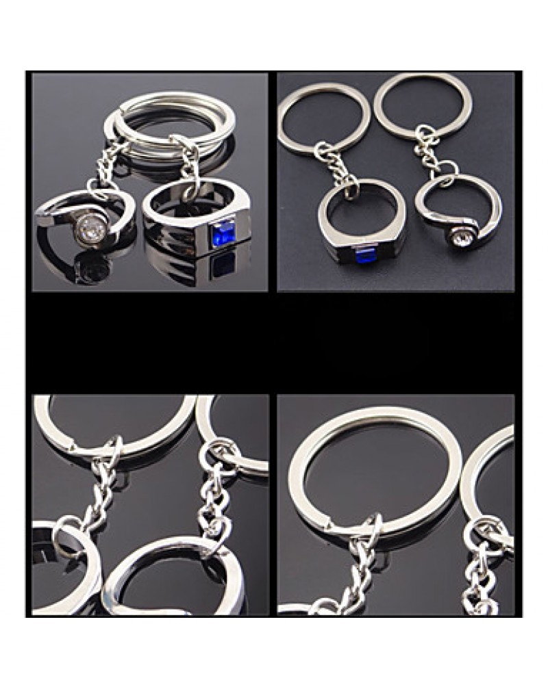 Metal Couple Rings Wedding Couple Keychain Creative Advertising Promotional Gifts