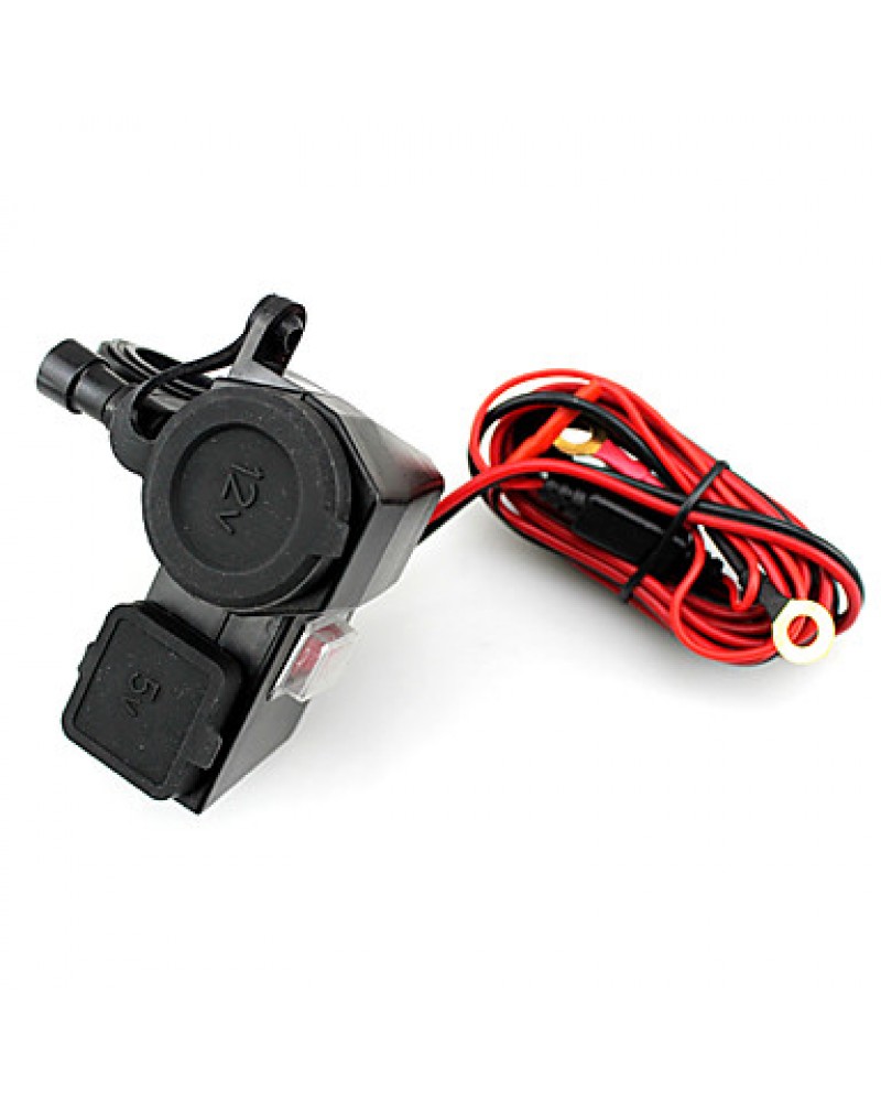 12V USB Cigarette Lighter Waterproof Power Port Outlet Socket Kit For Motorcycle