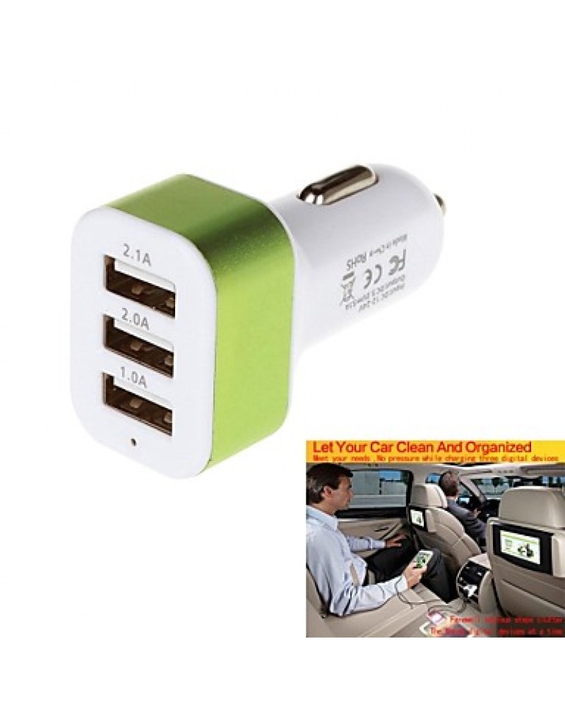 Charging Series 5.1A 3 Usb Car Charger Adapter
