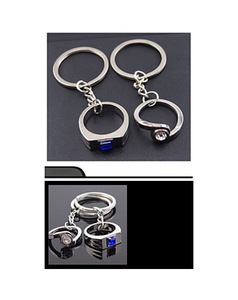 Metal Couple Rings Wedding Couple Keychain Creative Advertising Promotional Gifts