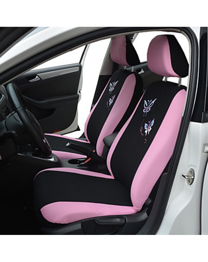 9 Set Car Seat Covers Universal FitButterfly Embroidery Design For PinkCar Accessories